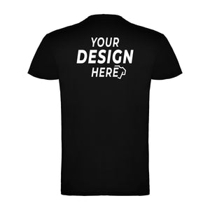 Beagle 6554 t-shirt nera personalizzabile, stampa grande sul retr