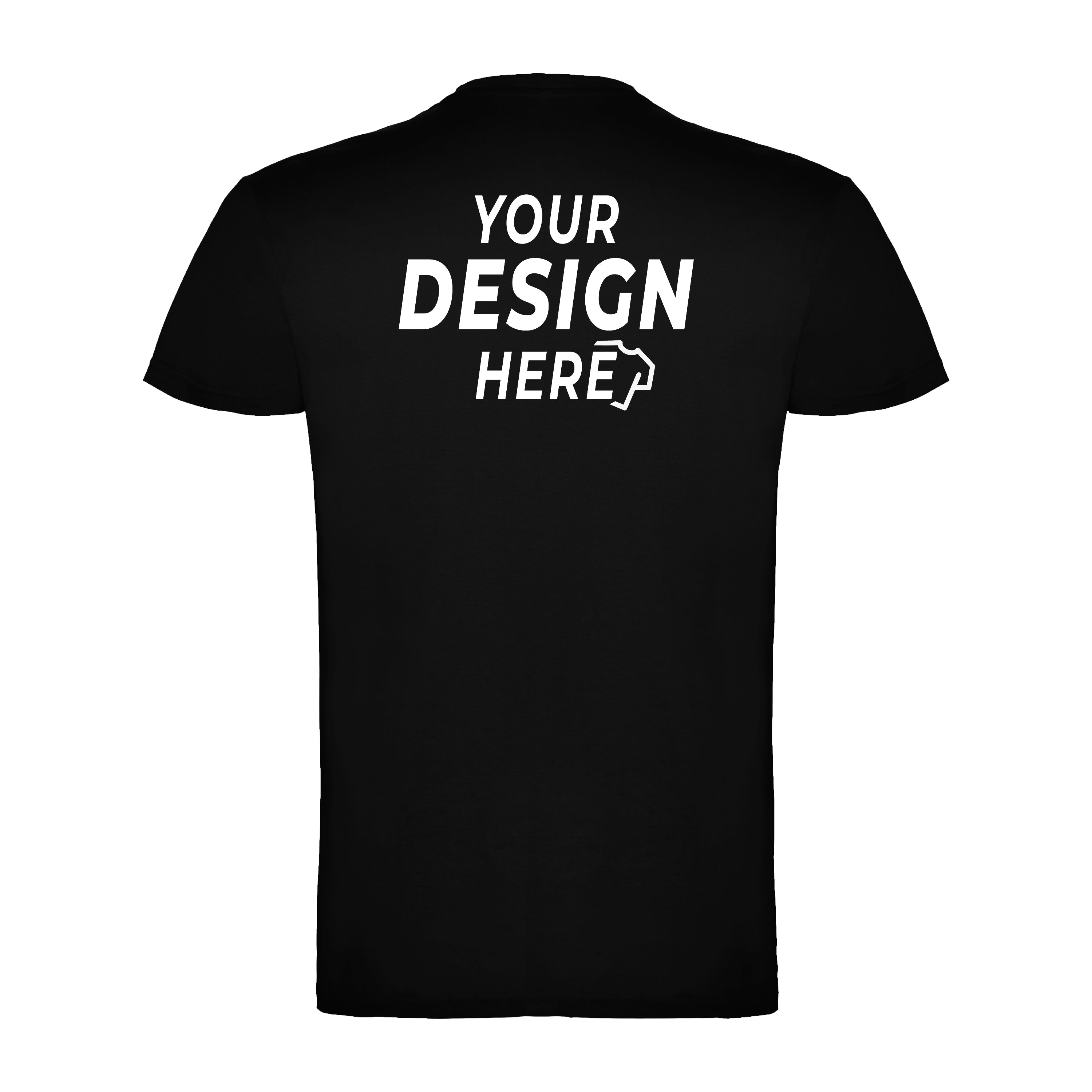 Beagle 6554 t-shirt nera personalizzabile, stampa grande sul retr